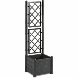 Stefanplast Bac à fleurs carré Italia avec treillis - 30L - Anthracite