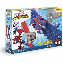 Smoby Set découverte Spidey Flextreme avec 184 pistes flexibles et 1 véhicule