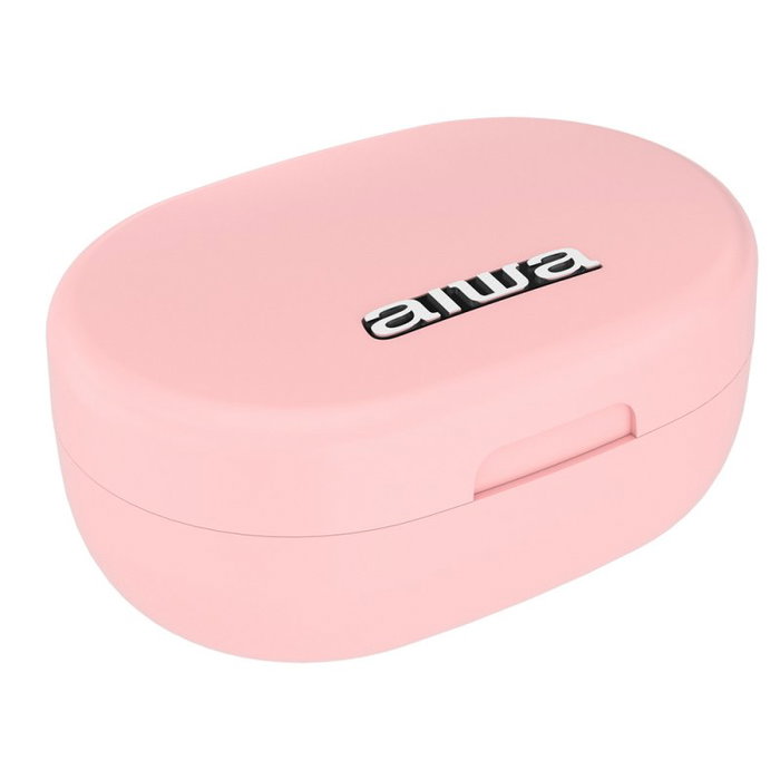 Aiwa EBTW-150 Écouteurs Bluetooth 5.0 True Wireless Rose avec Étui de Charge et Contrôle Tactile