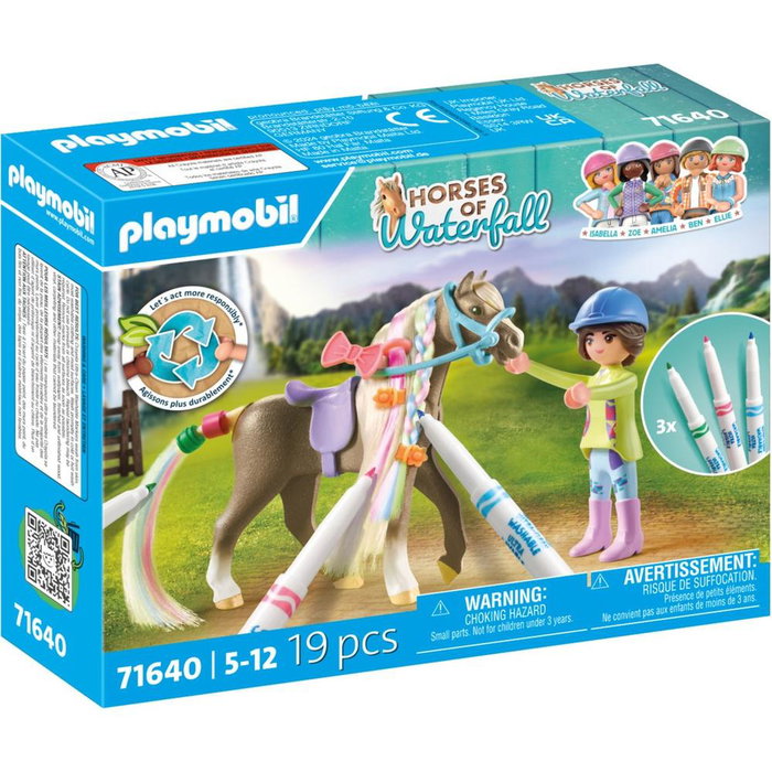 Playmobil Cavalière avec crinière de cheval à colorier Horses of Waterfall