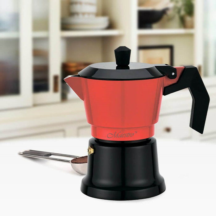 Feel Maestro Cafetière Italienne MR-1657-3 Noir et Rouge