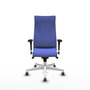Piqueras Y Crespo Fauteuil Albacete, Bleu clair, Mécanisme Synchrone, Base Blanche