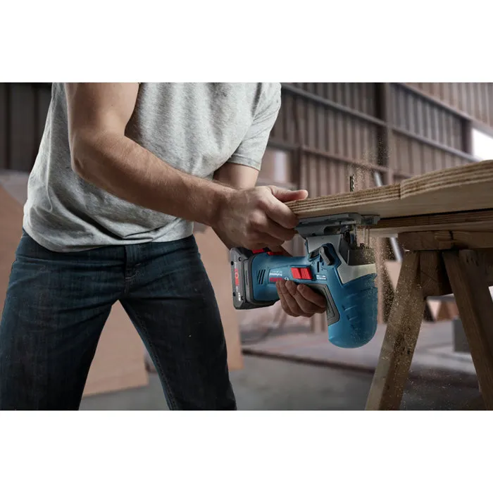 Bosch Professional GST 18V-125 - Scie sauteuse sans fil 18V avec lame 125 mm, système SDS sans clé, poignée champignon, set aspiration et pare-éclats