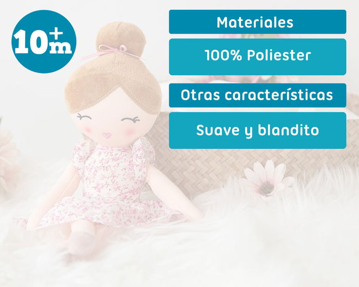 KioKids Poupée de Chiffon Floral Multicolor en Polyester - Jouet Doux pour Enfant dès 10 Mois, Compagnon de Jeu et de Câlins KioKids Poupée de Chiffon Floral Multicolor en Polyester - Jouet Doux pour Enfant dès 10 Mois, Compagnon de Jeu et de Câlins