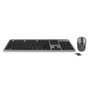 Ewent EW3272 Kit clavier et souris sans fil silencieux, clavier taille complète avec touches multimedia, souris 1600 DPI, récepteur combo USB-C/USB-A