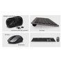 Ewent EW3272 Kit clavier et souris sans fil silencieux, clavier taille complète avec touches multimedia, souris 1600 DPI, récepteur combo USB-C/USB-A