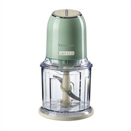 Ariete 438/04 Picadora Vintage Vert - Robot Hachoir Électrique 400 W avec 4 Lames en Acier Inoxidable et 2 Vitesses - Design Rétro Pastel