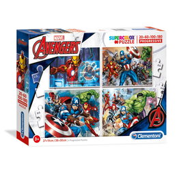 Clementoni Puzzle Marvel Les Avengers 4 Pièces, Jouet Créatif pour Garçons à Partir de 5 Ans
