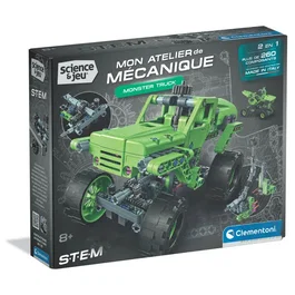 Clementoni Mon Atelier Mécanique Monster Truck - 260 pièces - 2 modèles - 8 ans - Fabriqué en Italie