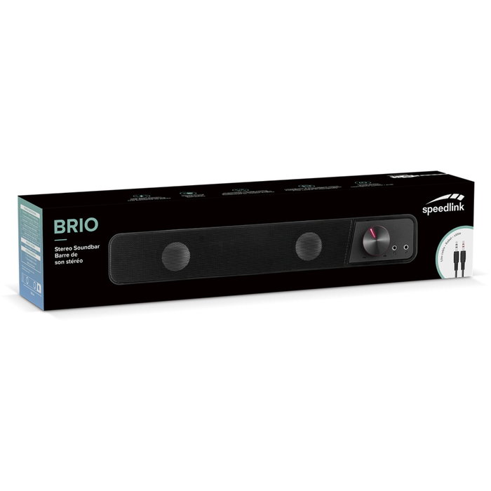 Speedlink BRIO Barre de son stéréo noire Speedlink BRIO Barre de son stéréo noire