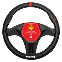 Momo Housse de volant 014 SUPERGRIP Noir-Rouge PU 36,5-37,9cm