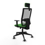 Piqueras y Crespo Chaise de Bureau Horna avec Appui-tête et Soutien Lombaire - Vert et Gris