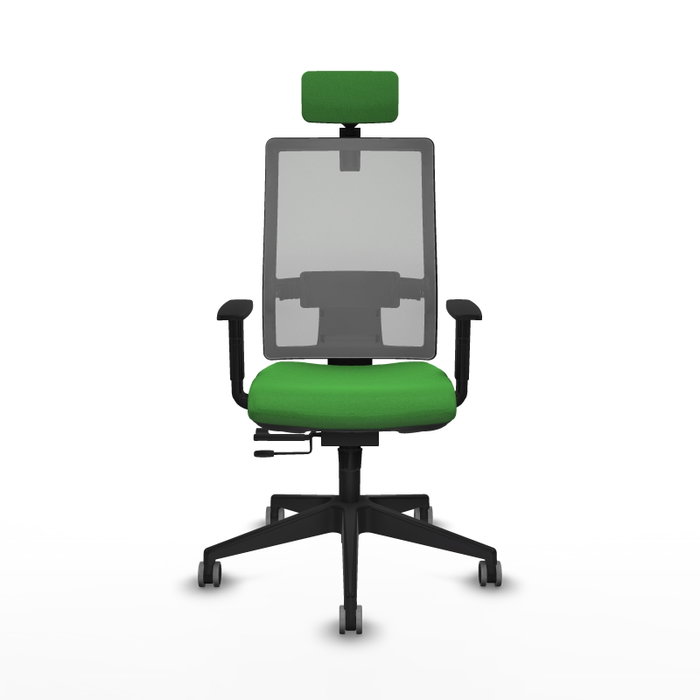 Piqueras y Crespo Chaise de Bureau Horna avec Appui-tête et Soutien Lombaire - Vert et Gris