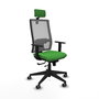 Piqueras y Crespo Chaise de Bureau Horna avec Appui-tête et Soutien Lombaire - Vert et Gris