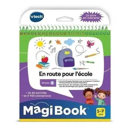 VTech - MagiBook - Livre Interactif Éducatif "En Route Pour l'École" - Découverte des Formes et Couleurs - 32 Pages - Compatible avec Stylet MagiPen - Pour Enfants 2-5 Ans