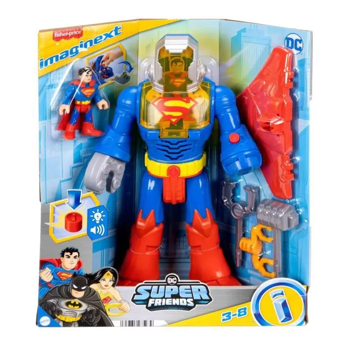 Imaginext Superman XL Robot interactif 30 cm avec figurine, sons, lumières et projectiles - Pour enfants dès 3 ans Imaginext Superman XL Robot interactif 30 cm avec figurine, sons, lumières et projectiles - Pour enfants dès 3 ans