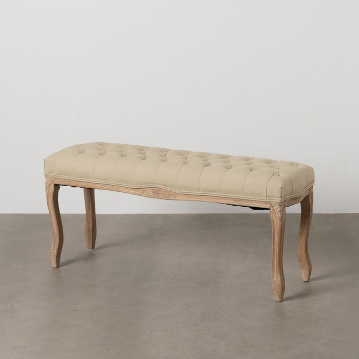BigBuy Home Banquette Beige Bois d'hévéa BigBuy Home Banquette Beige Bois d'hévéa
