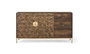 GINER Y COLOMER Aparador Dora2 en Bois de Mango et Métal 3 Tiroirs 2 Portes 145x77x40 cm Couleur Noyer Doré