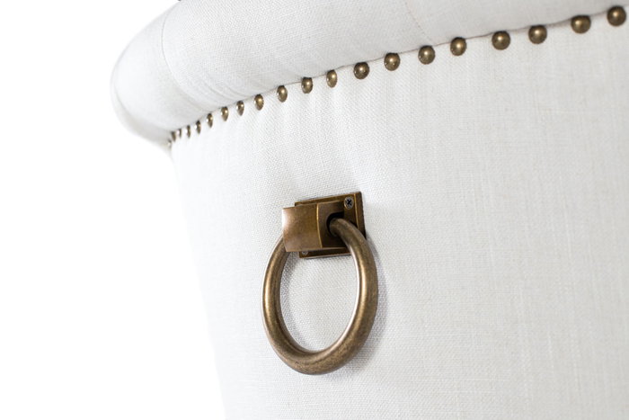 GINER Y COLOMER - Lot de 2 chaises design avec assise en tissu beige et piètement en bois naturel - Dimensions (HxLxP) : 86 x 51 x 64 cm