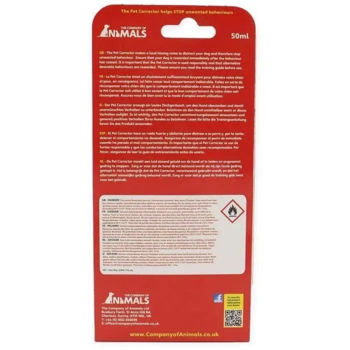 TYROL Pet Corrector - Sifflet de dressage pour chien, son dissuasif, arrête aboiements et comportements indésirables, boîte de 50 utilisations