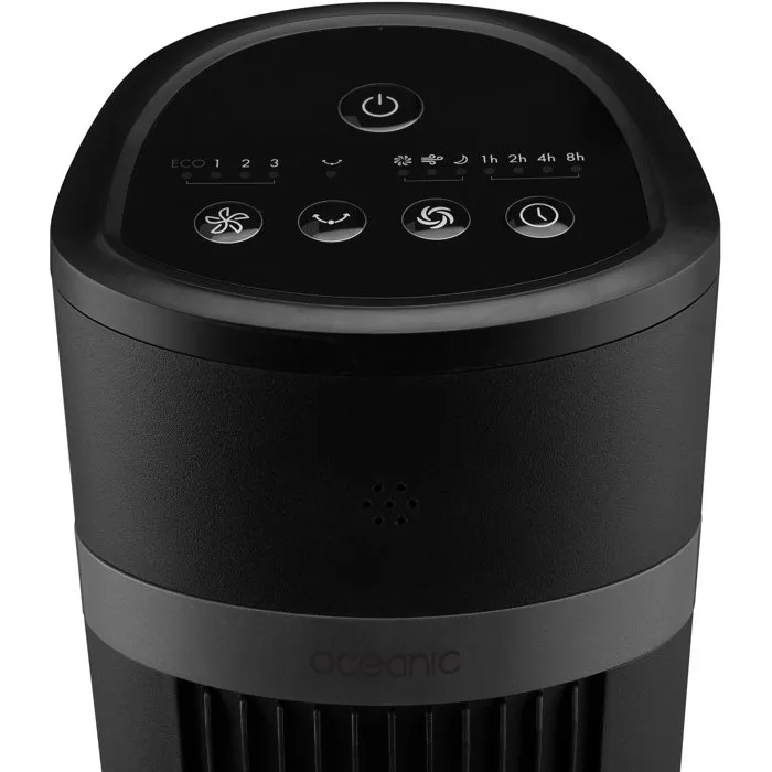Oceanic OCEANIC - Ventilateur colonne 45W - Hauteur 101 cm - 3 modes & 3 vitesses - Oscillation 90° - Minuterie 15h - LED - Noir