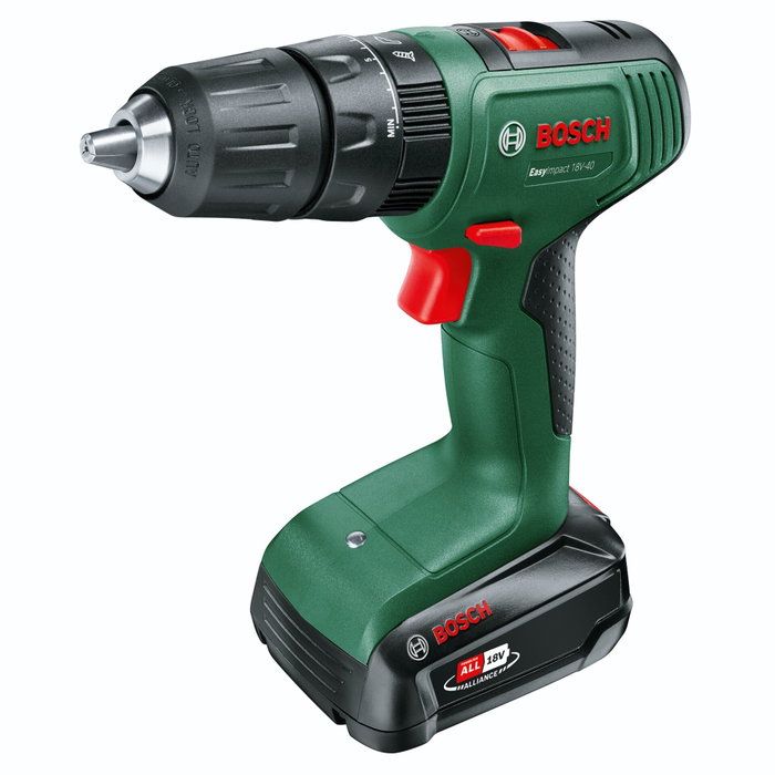Bosch EasyImpact 18V-40 perceuse-visseuse à percussion avec 2 batteries 2,0 Ah et mallette Bosch EasyImpact 18V-40 perceuse-visseuse à percussion avec 2 batteries 2,0 Ah et mallette