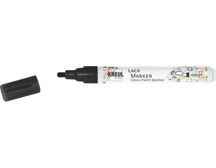 Kreul LACK MARKER Marqueur à peinture brillante noir pointe moyenne 2-4 mm Kreul LACK MARKER Marqueur à peinture brillante noir pointe moyenne 2-4 mm