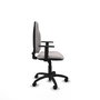 Chaise de bureau Algarra avec mécanisme de contact permanent de base, revêtue de simili cuir blanc. Équipée d'une base en polyamide noir, d'accoudoirs 1D et de roulettes en nylon de 50 mm