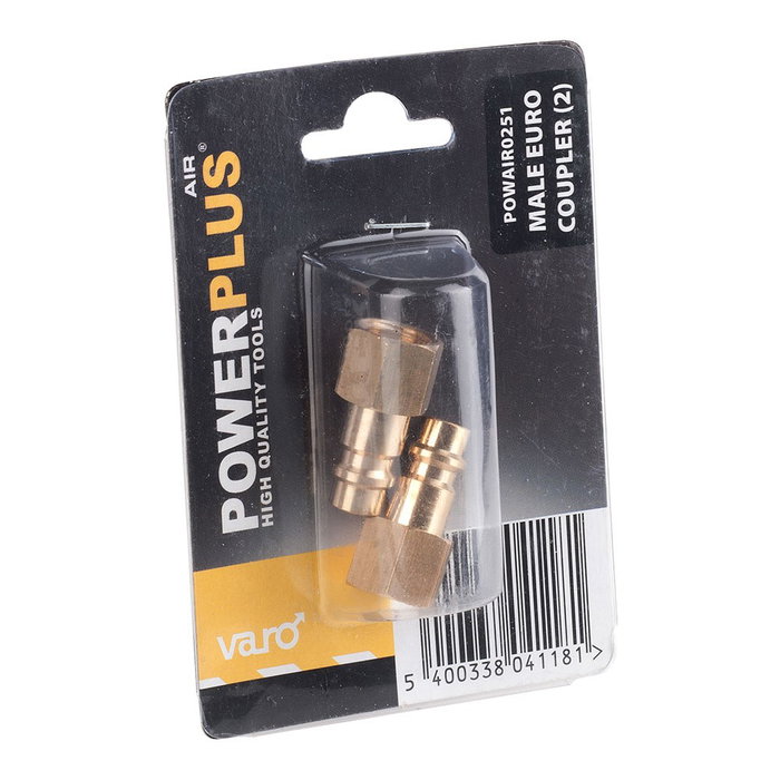 Powerplus Connecteurs Euro mâles en laiton, filetage femelle ¼ pulg, 2 pièces Powerplus Connecteurs Euro mâles en laiton, filetage femelle ¼ pulg, 2 pièces