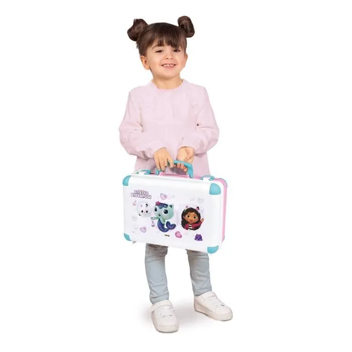 Smoby Valise Beauté Gabby et la Maison Magique - Coffret de jeu avec miroir, 15 accessoires coiffure, maquillage et onglerie - Facile à transporter - à partir de 3 ans