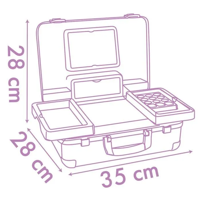 Smoby Valise Beauté Gabby et la Maison Magique - Coffret de jeu avec miroir, 15 accessoires coiffure, maquillage et onglerie - Facile à transporter - à partir de 3 ans