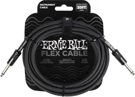 Ernie Ball Câble d'instrument Flex Jack-Jack 6 m - Noir