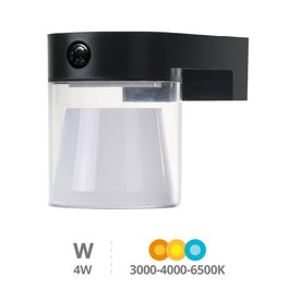 GSC Evolution Applique solaire LED Serie Laconi ronde 4W avec capteur de mouvement et crépusculaire, Noir