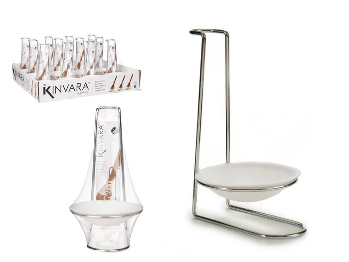 Kinvara Repose-cuillères de Cuisine Blanc Plastique et Fer 10x18x11 cm (Set de 24) Kinvara Repose-cuillères de Cuisine Blanc Plastique et Fer 10x18x11 cm (Set de 24)