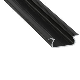 KIMERA-SELDE Profilé aluminium anodisé noir avec diffuseur opale et embouts, 2,02 m