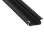 KIMERA-SELDE Profilé aluminium anodisé noir avec diffuseur opale et embouts, 2,02 m