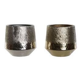 Centre de Table DKD Home Decor Doré Argenté Aluminium 19 x 19 x 20 cm (2 Unités)