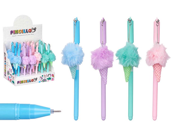 Pincello Stylo à pompon glacé assorti couleurs bleu, violet, rose, vert 4 x 18 x 3 cm (Set de 48) Pincello Stylo à pompon glacé assorti couleurs bleu, violet, rose, vert 4 x 18 x 3 cm (Set de 48)