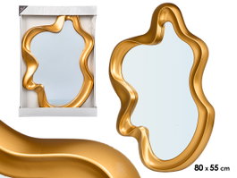 Giftdecor Miroir en Plastique Forme Libre Doré 80 cm (Set de 4)
