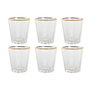 Set de Verres Home ESPRIT Transparent Doré Verre Avec relief 350 ml (6 Unités)