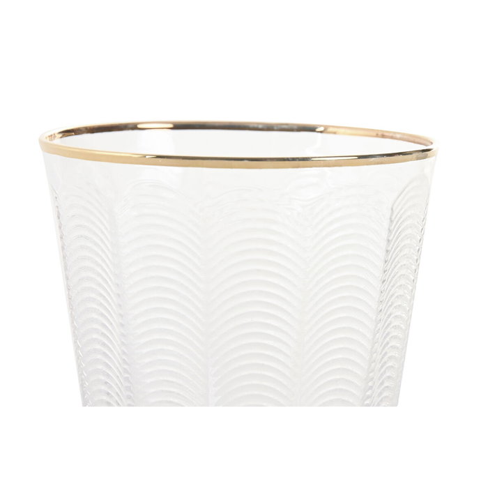 Set de Verres Home ESPRIT Transparent Doré Verre Avec relief 350 ml (6 Unités)