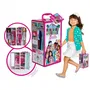Klein Mallette Armoire Barbie pour Poupées - Rangement Vêtements et Accessoires - 12 Cintres, Miroir Inclus - Rose et Multicolore - 15,9 x 13 x 32 cm