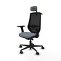 Piqueras y Crespo Chaise de Bureau Mardos avec Appui-tête Gris et Noir
