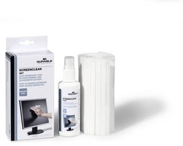 Durable SCREENCLEAN SET - Kit de nettoyage pour écrans et surfaces vitrées avec spray 125 ml et 20 lingettes - Pour ordinateurs, smartphones, tablettes