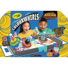 Crayola Colourwhirls Battle Arena - Jeu créatif de toupie et arène de dessin pour enfants à partir de 6 ans - Jusqu'à 4 joueurs