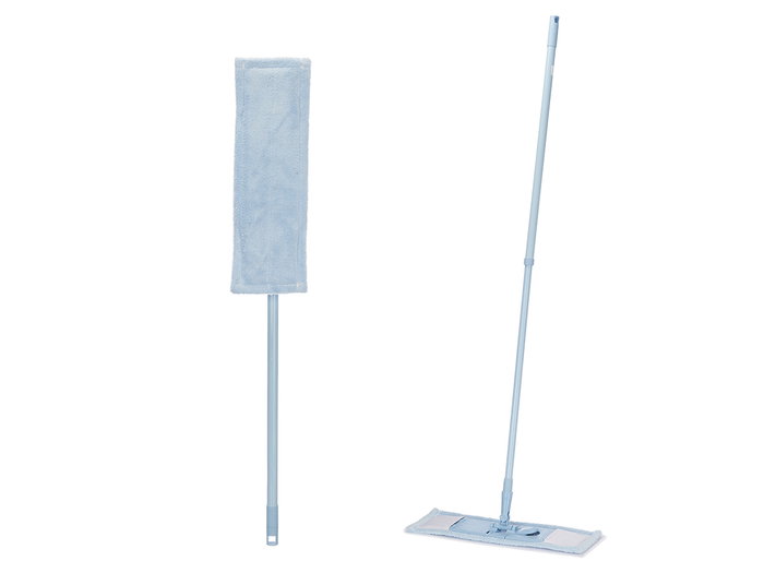 Arte Regal Mop avec Chiffon et Manche Extensible 94x6x14 cm, Bleu et Gris (Set de 12)