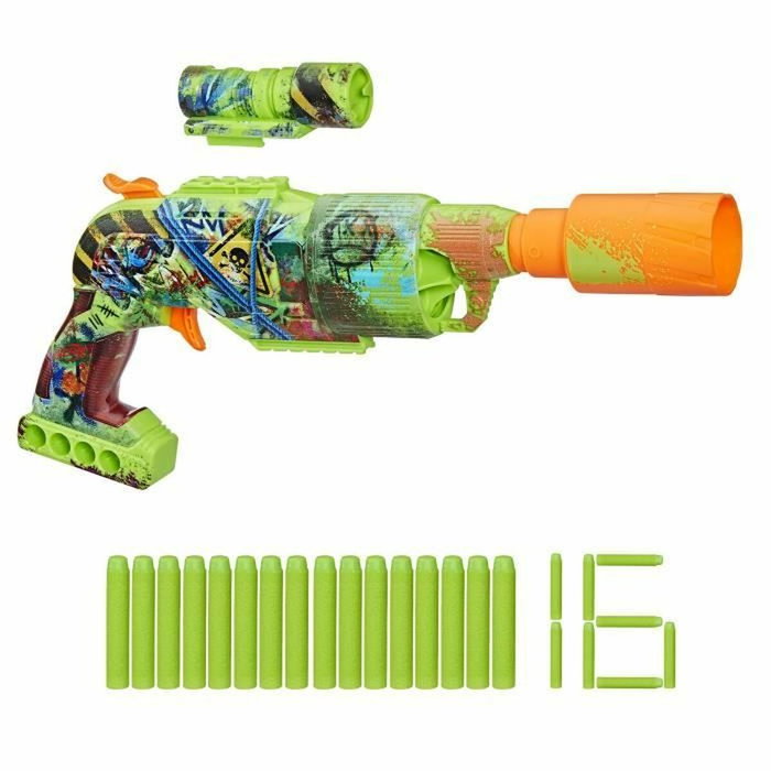 Nerf Zombie Driller, blaster à fléchettes avec barillet rotatif Nerf Zombie Driller, blaster à fléchettes avec barillet rotatif
