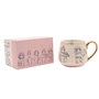 Tasse à thé et café Princesses Disney, porcelaine blanche avec détails dorés et illustrations esbozées, Widdop & Co