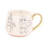 Tasse à thé et café Princesses Disney, porcelaine blanche avec détails dorés et illustrations esbozées, Widdop & Co