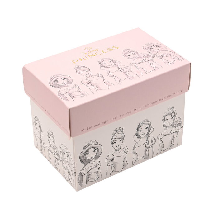 Tasse à thé et café Princesses Disney, porcelaine blanche avec détails dorés et illustrations esbozées, Widdop & Co